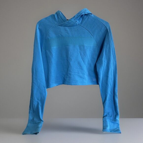 Gymshark Tops - Gymshark Cropped Hoodie Women's Small Sweatshirt Workout Active Blue